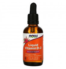 Вітамін D3, Liquid Vitamin D-3, NOW Foods, рідкий, 10 мкг (400 МО), 59 мл