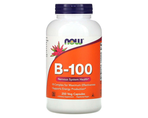 Комплекс В-100, B-Vitamins, Now Foods, для нервової системи, 250 вегетаріанських капсул