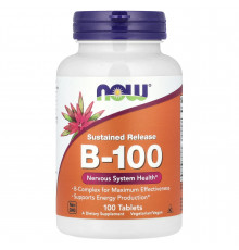 В комплекс, В-100, Sustained Release B-100, NOW Foods, уповільнене вивільнення, 100 таблеток