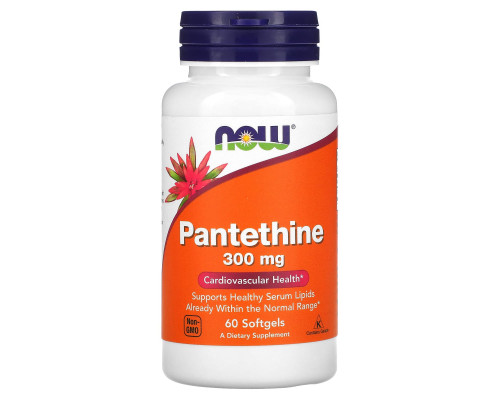 Пантетин, Pantethine, Now Foods, 300 мг, 60 гелевих капсул