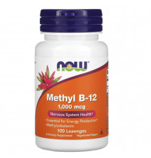 Вітамін В12, Methyl B-12, Now Foods, метил 1000 мкг, 100 льодяників