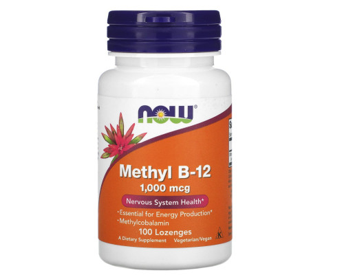 Вітамін В12, Methyl B-12, Now Foods, метил 1000 мкг, 100 льодяників