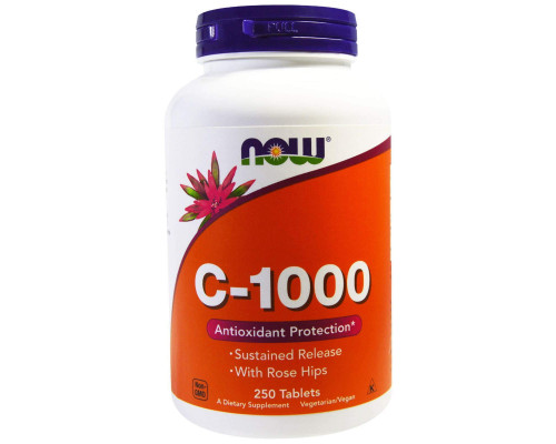 Вітамін С-1000, Vitamin C, Now Foods, 250 таблеток