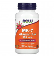 Вітамін К-2, MK-7 Vitamin K-2, Now Foods, 100 мкг, 120 капсул