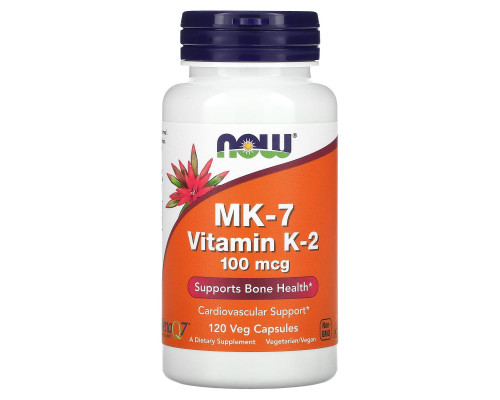 Вітамін К-2, MK-7 Vitamin K-2, Now Foods, 100 мкг, 120 капсул