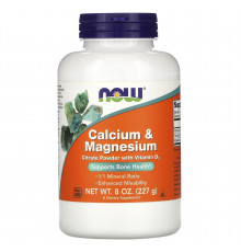 Кальцій та магній, Calcium & Magnesium, Now Foods, 227 г