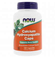 Кальцій і фосфор в капсулах, гідроксиапатит кальцію, Calcium Hydroxyapatite, Now Foods, 120 капсул