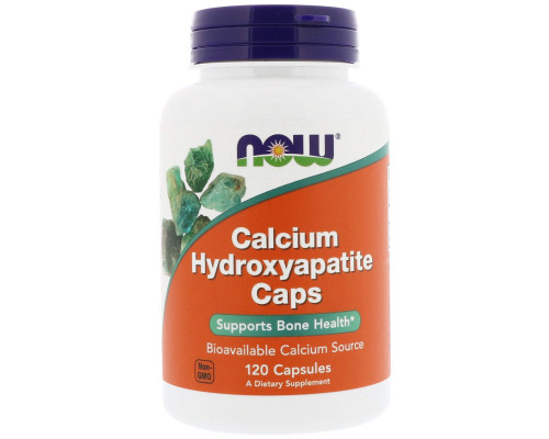 Кальцій і фосфор в капсулах, гідроксиапатит кальцію, Calcium Hydroxyapatite, Now Foods, 120 капсул