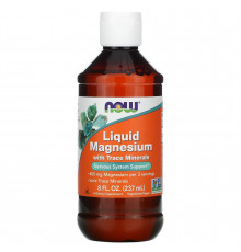 Магній, Magnesium, Now Foods, з концентрату мікроелементів, рідкий, 237 мл