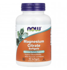 Магній цитрат, Magnesium Citrate, NOW Foods, 400 мг, 90 гелевих капсул (133 мг в одній гелевій капсулі)