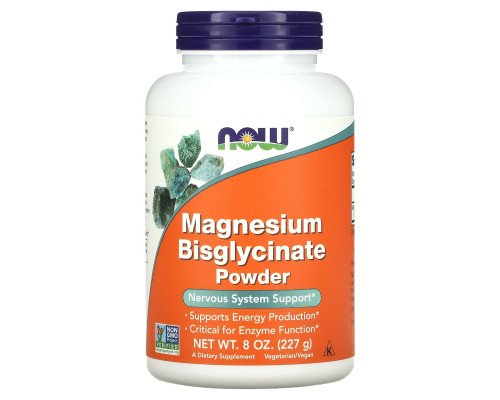 Магній бісгліцинат, Magnesium Bisglycinate, Now Foods, порошок, 227 г