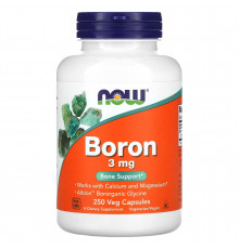 Бор, Boron, Now Foods, 3 мг, 250 вегетаріанських капсул