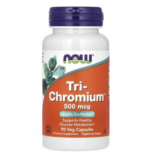 Хром, Tri-Chromium, Now Foods, 500 мкг, 90 вегетаріанських капсул