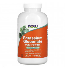 Калію глюконат, Potassium Gluconate, Now Foods, чистий порошок, 454 г