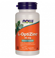 ОптіЦинк, L-OptiZinc, Now Foods, 30 мг, 100 вегетаріанських капсул