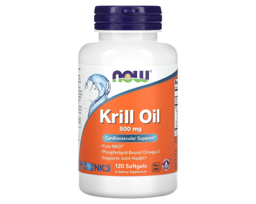 Масло криля Neptune, Krill Oil, NOW Foods, 500 мг, 120 гелевих капсул
