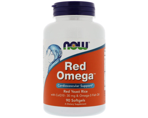 Червоний рис, омега, Q10, Red Omega, Now Foods, 90 гелевих капсул