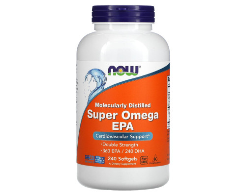 Супер Омега-3, Super Omega EPA, Now Foods, 360 ЕПК /240 ДГК, 240 гелевих капсул