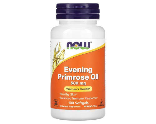 Олія вечірньої примули, Evening Primrose Oil, Now Foods, 500 мг, 100 капсул
