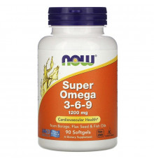 Супер омега 3-6-9, Super Omega 3-6-9, Now Foods, 1200 мг, 90 капсул
