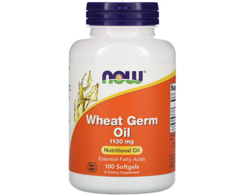 Масло зародків пшениці, Wheat Germ Oil, Now Foods, 1130 мг, 100 гелевих капсул