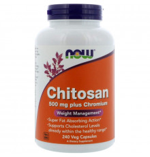 Хітозан та хром для схуднення, Chitosan, Now Foods, 500 мг, 240 капсул