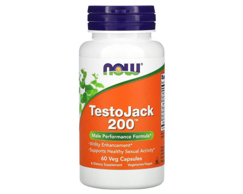 Репродуктивне здоров'я чоловіків, TestoJack 200, Now Foods, 60 вегетаріанських капсул