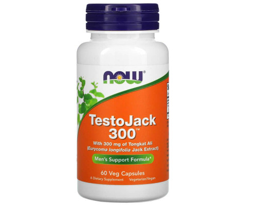 Тонгкат алі, TestoJack 300, Now Foods, репродуктивне здоров'я чоловіків, 300 мг, 60 вегетаріанських капсул