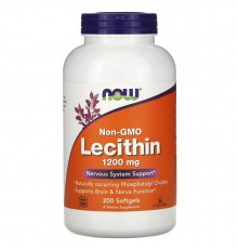 Лецитин, Lecithin, Now Foods, 1200 мг, 200 гелевих капсул