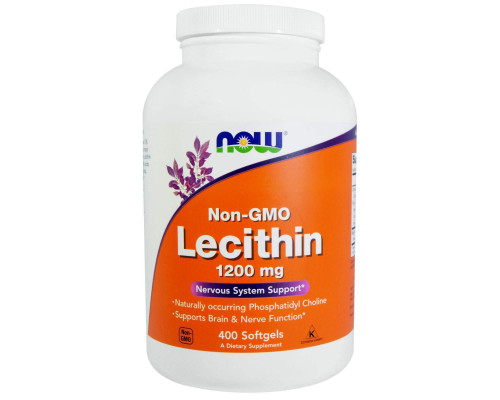 Лецитин, Lecithin, Now Foods, 1200 мг, 400 гелевих капсул