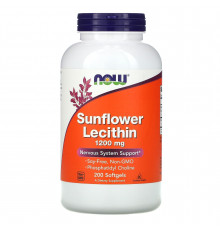 Соняшниковий лецитин, Sunflower Lecithin, Now Foods, 1200 мг, 200 гелевих капсул