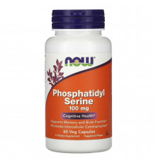 Фосфатидилсерін, Phosphatidyl Serine, Now Foods, 100 мг, 60 вегетаріанських капсул