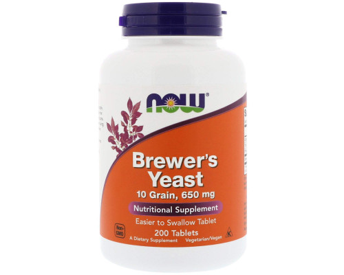 Пивні дріжджі, Brewer's Yeast, Now Foods, 1950 мг, 200 таблеток (650 мг у таблетці)