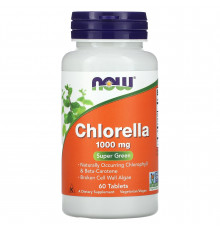 Хлорела, Chlorella, NOW Foods, 1000 мг, 60 таблеток