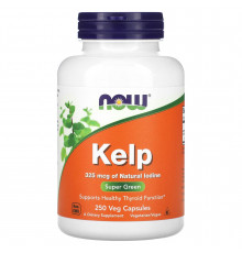 Ламінарія, Kelp, NOW Foods, 325 мкг, 250 вегетаріанських капсул