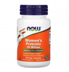 Пробіотики для жінок, Woman's Probiotic, Now Foods, 20 млрд КУО, 50 рослинних капсул