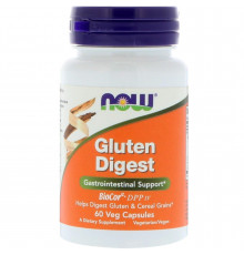 Ферменти для перетравлення глютену, Gluten Digest, Now Foods, 60 вегетаріанських капсул