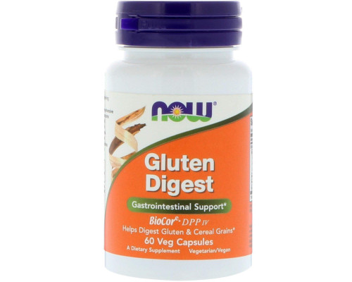 Ферменти для перетравлення глютену, Gluten Digest, Now Foods, 60 вегетаріанських капсул