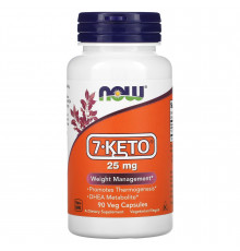 7 кето Дегидроэпиандростерон, 7-KETO, NOW Foods, 25 мг, 90 вегетарианских капсул