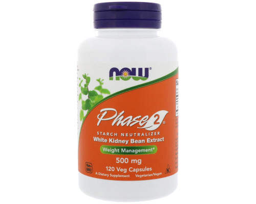Нейтралізатор крохмалю, фаза 2, Phase 2, Starch Neutralizer, Now Foods, біла квасоля, 500 мг, 120 вегетаріанських капсул