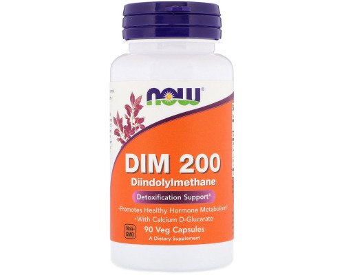 Диіндолілметан, DIM-200, Now Foods, 90 вегетаріанських капсул