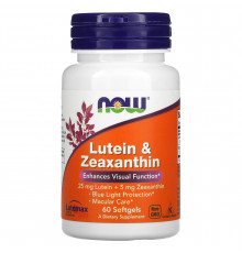 Лютеїн і зеаксантин, Lutein & Zeaxanthin, NOW Foods, 60 гелевих капсул