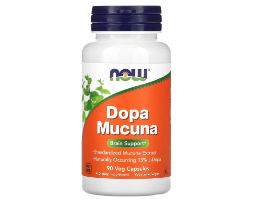 Мукуна пекуча (Капікачху), Dopa Mucuna, NOW Foods, 90 вегетаріанських капсул