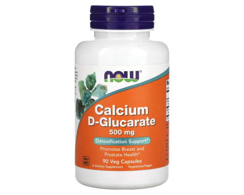 Кальцій D-глюкарат, Calcium D-Glucarate, Now Foods, 500 мг, 90 вегетаріанських капсул