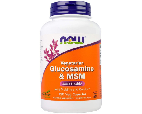 Глюкозамін та МСМ, Glucosamine & MSM, Now Foods, 120 вегетаріанських капсул