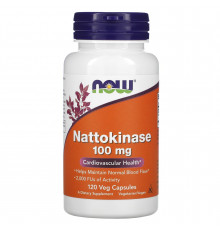 Наттокіназа, Nattokinase, Now Foods, 100 мг, 120 вегетаріанських капсул