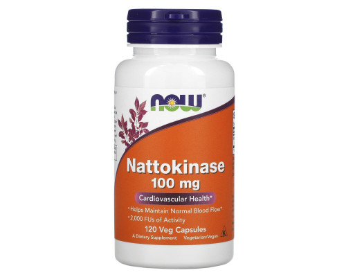 Наттокіназа, Nattokinase, Now Foods, 100 мг, 120 вегетаріанських капсул