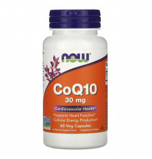 Коензим Q10, CoQ10, Now Foods, 30 мг, 60 вегетаріанських капсул