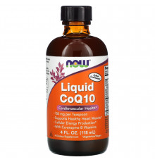 Коензим Q10, Liquid CoQ10, Now Foods, рідкий, 100 мг, 118 мл