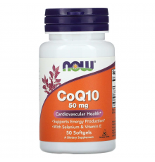 Коензим Q10 з селеном та вітаміном Е, CoQ10, Now Foods, 50 мг, 50 гелевих капсул